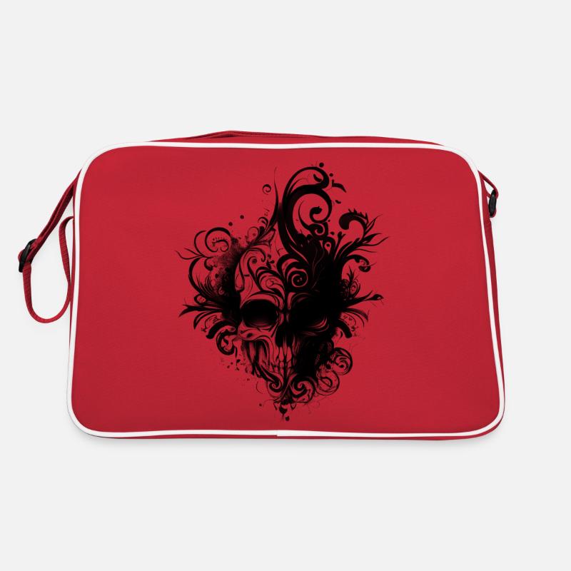 Splash multicolor skull. Ornament face Retro Bag