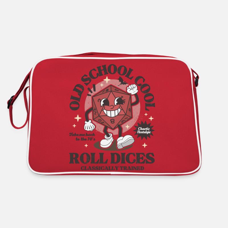 Donjons - Dragons old school roll dices rétro D20 - Sac Retro - rouge/blanc