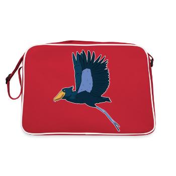 Shoebill Bird Ornithologist Forest I Gift - Retro Bag - red/white - Back