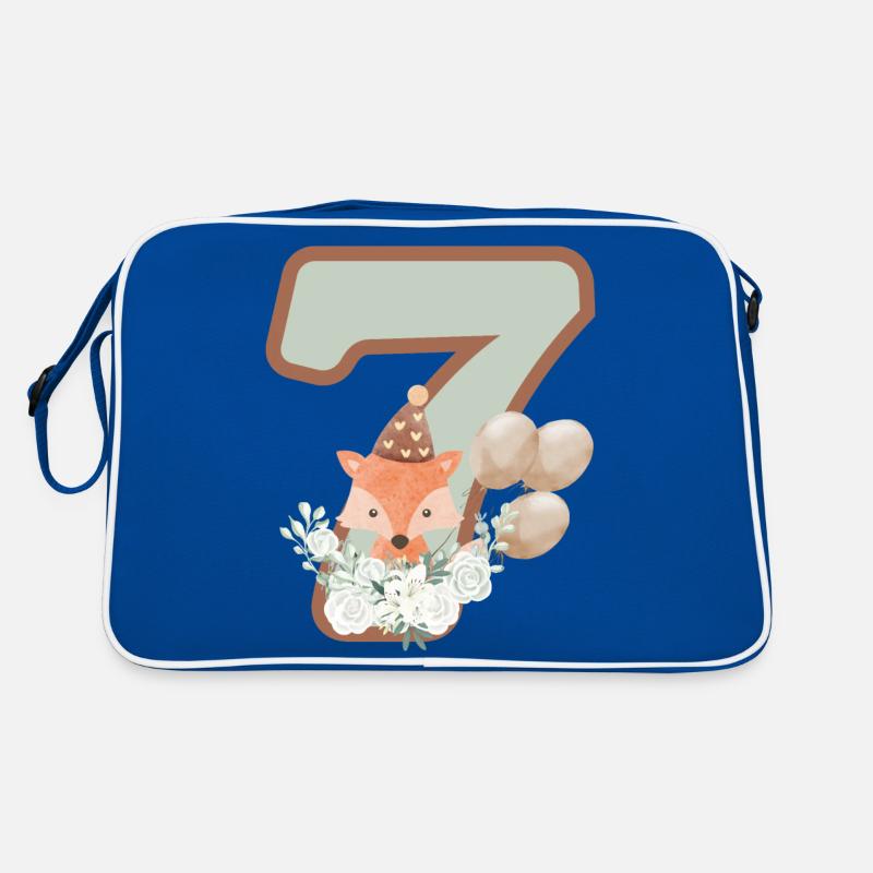 7th Birthday Fox Flowers Retro Bag