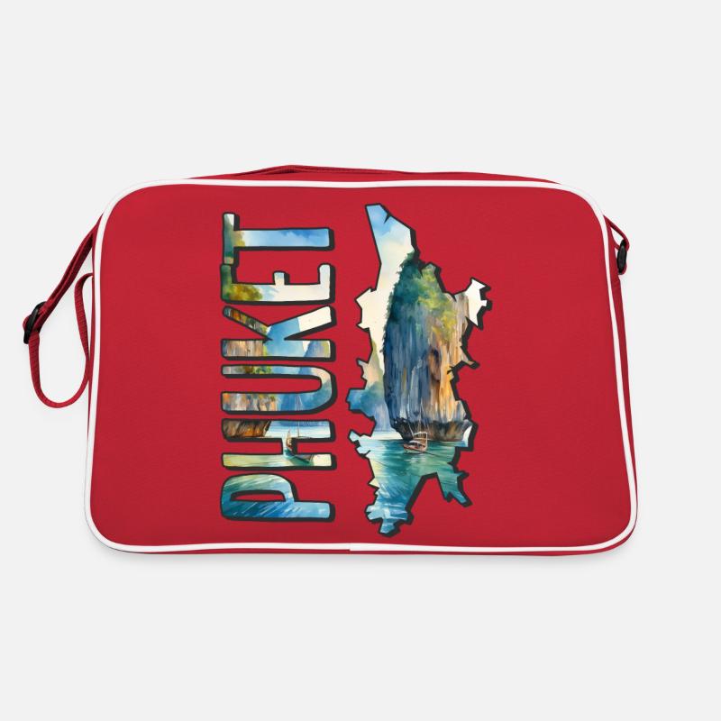Watercolor Map Phuket Retro Bag
