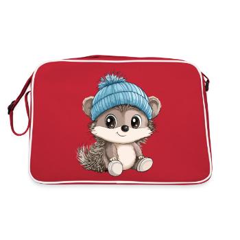 hérisson mignon mignon bébé enfants animal dessin animé - Sac Retro - rouge/blanc - Dos