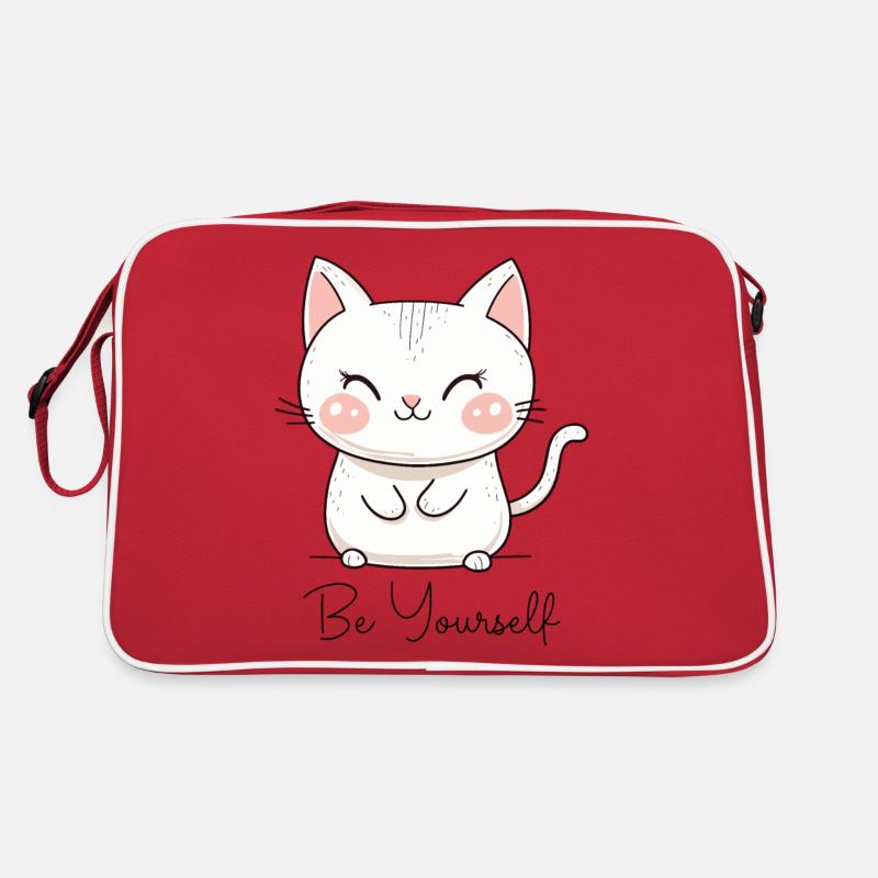Cat Be Yourself Be Yourself Love Motivation Retro Bag