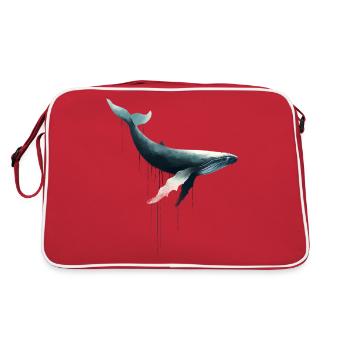 Humpback whale - Retro Bag - red/white - Back