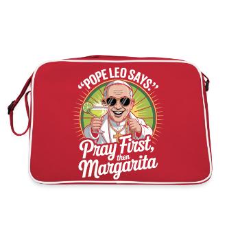 Papst und Margarita - Retro Tasche - Rot/Weiß - Hinten
