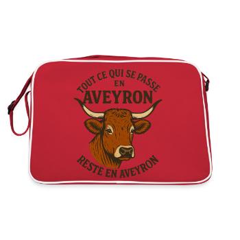 Tout ce qui se passe en Aveyron reste en Aveyron - Sac Retro - rouge/blanc - Dos