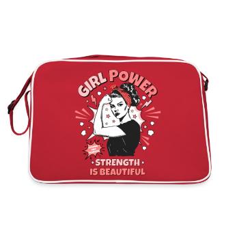 Femme Pop Art Girl Power Girl Power Girl Strong - Sac Retro - rouge/blanc - Dos