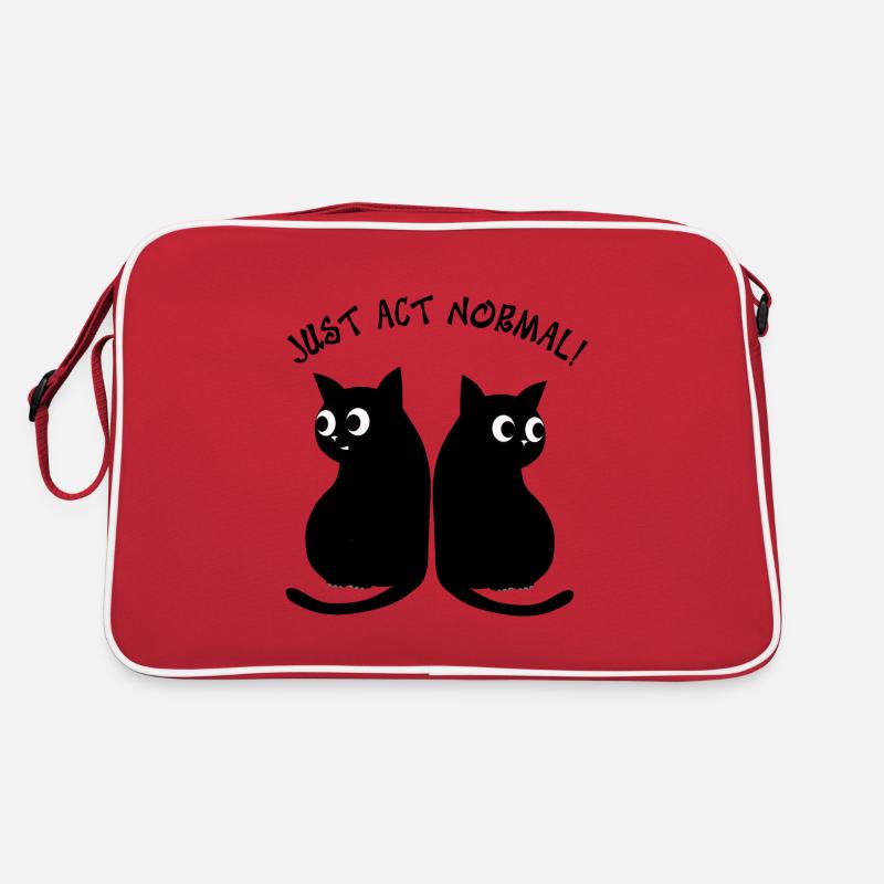 JUST ACT NORMAL - BLACK CATS Retro Bag