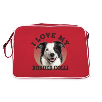 J’AIME MON BORDER COLLI - Sac Retro - rouge/blanc - Dos