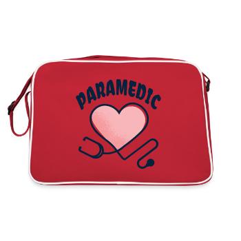 Ambulancier stéthoscope avec coeur - Sac Retro - rouge/blanc - Dos