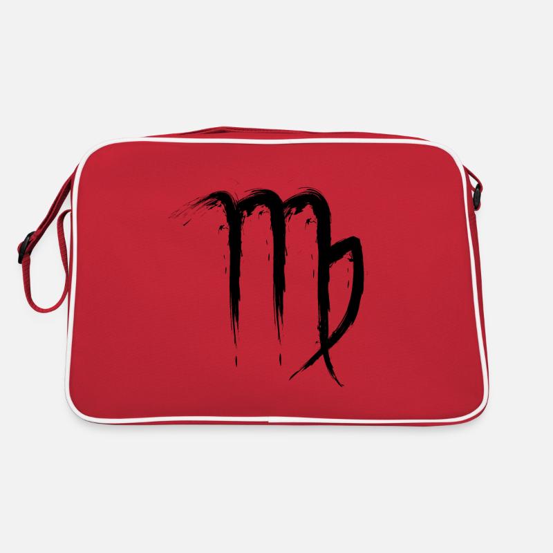 Jungfrau Sternzeichen Virgo Design Symbol 1 - Retro Tasche - Rot/Weiß
