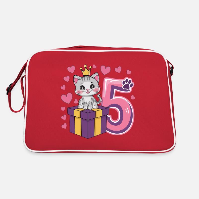 Chat mignon - 5e anniversaire - 5 ans Sac Retro