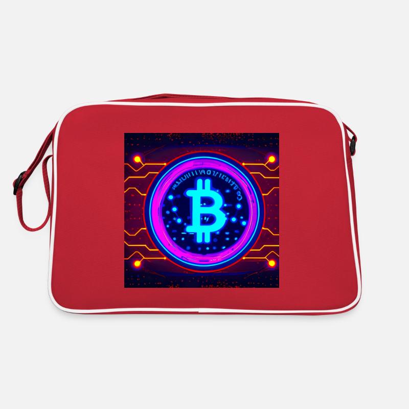 Bitcoin verbunden mit der Matrix Retro Tasche
