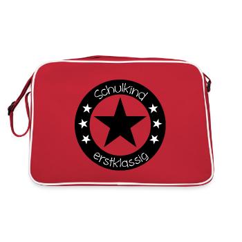 Erstklassiges Schulkind - Retro Tasche - Rot/Weiß - Hinten