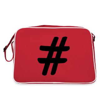 # Hashtag - Retro Tasche - Rot/Weiß - Hinten