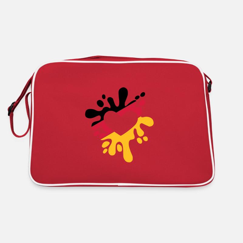 Deutschland Liebe - Retro Tasche - Rot/Weiß