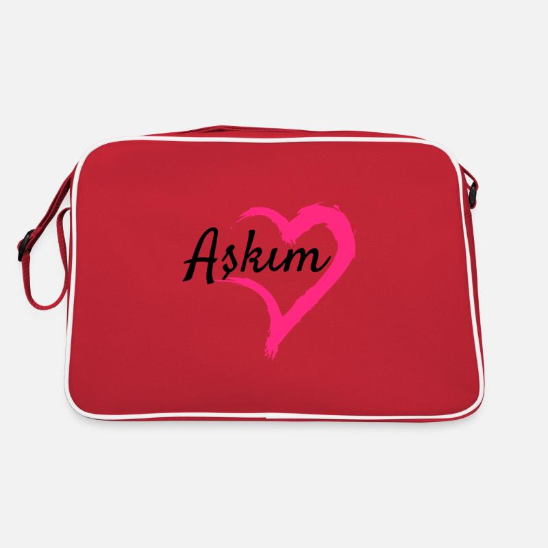 Askim Wort Türkisch Geschenkidee Liebe Retro Tasche