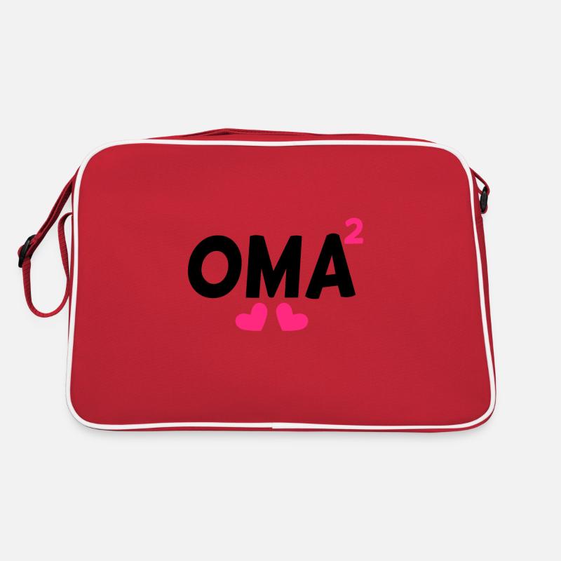 Oma hoch Zwei - Retro Tasche - Rot/Weiß