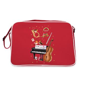 Noël avec rouge-gorge et musique - Sac Retro - rouge/blanc - Dos