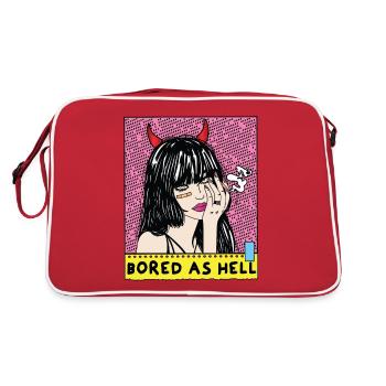 POP-ART Bored As Hell ARTWORK, Devil Frau années 80 - Sac Retro - rouge/blanc - Dos
