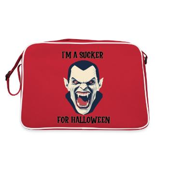 fanged vampire, sucker for Halloween - Retro Bag - red/white - Back