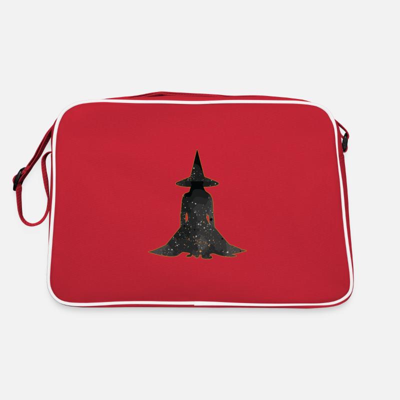 Profil de la silhouette de sorcière, Halloween Sac Retro