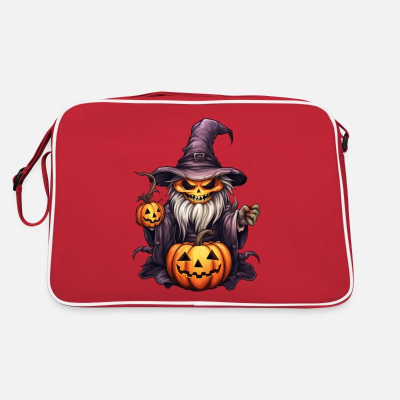 pumpkin skeleton witch Retro Bag