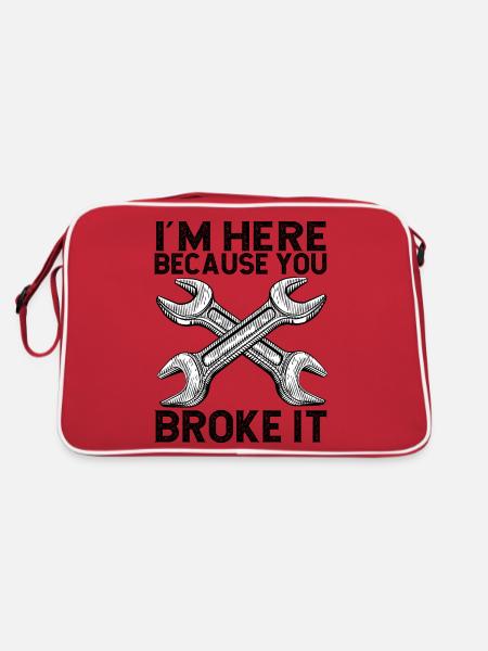 I'm here because you broke it Handwerker - Retro Bag - red/white - Back