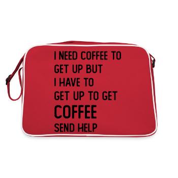I need Coffee to get up but I need to get up for - Retro Bag - red/white - Back