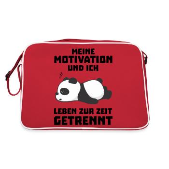 Meine Motivation und ich leben zur Zeit getrennt - Retro Tasche - Rot/Weiß - Hinten