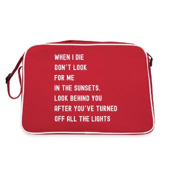 Wenn ich komisch sterbe - Retro Tasche - Rot/Weiß - Hinten