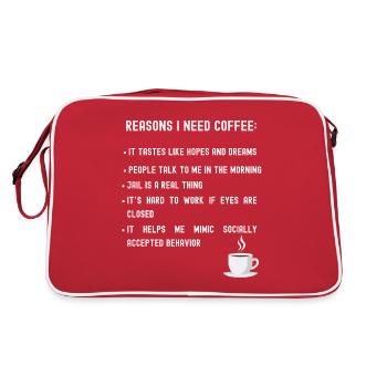 Reasons I need coffee list - Retro Bag - red/white - Back