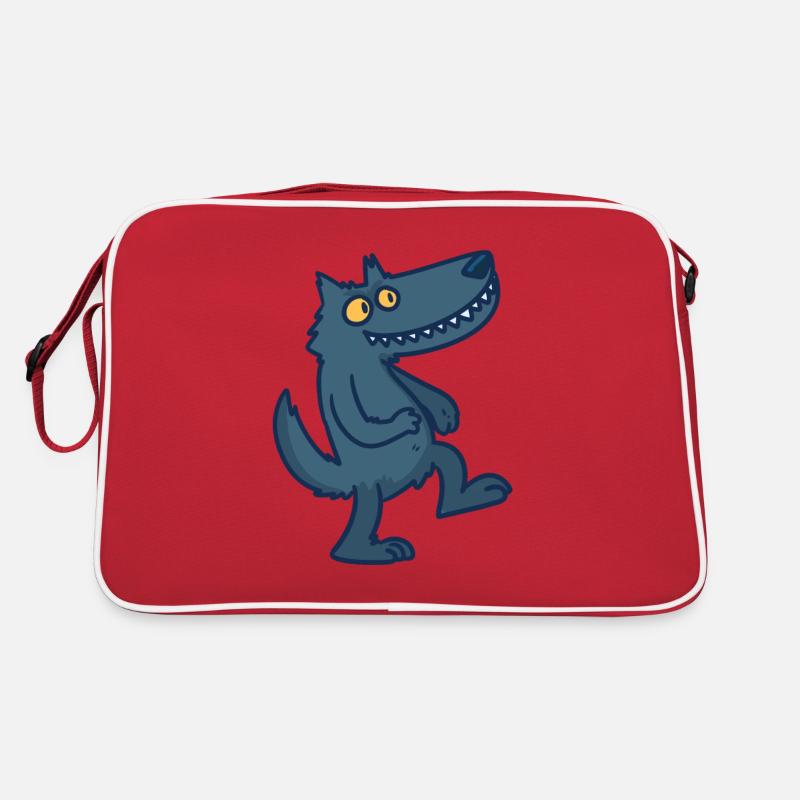Wolf Cartoon Comic Rudel Beute Geschenk Idee Wild Retro Tasche