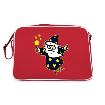 Star Sky Clouds Night Magician Sparkle Magician - Retro Bag - red/white - Back