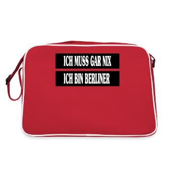 Berliner Deutschland Hauptstadt - Retro Tasche - Rot/Weiß - Hinten