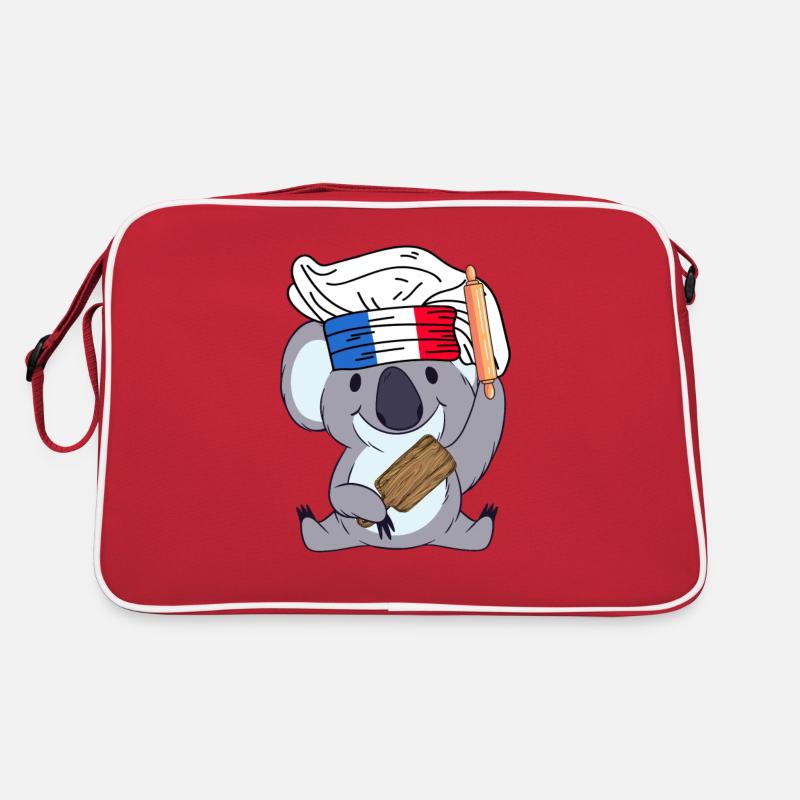 Frankreich Koch Koala Gourmet Bäcker Paris Bär Retro Tasche
