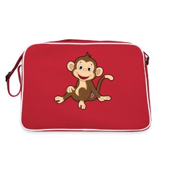 Monkey monkey gift - Retro Bag - red/white - Back