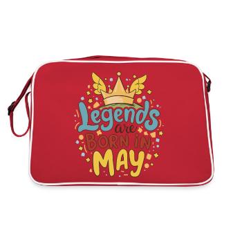 Legends are born in May - Retro Tasche - Rot/Weiß - Hinten
