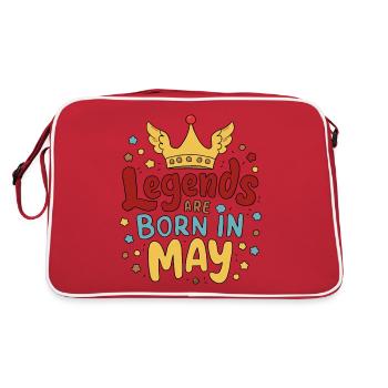 Legends are born in May - Retro Tasche - Rot/Weiß - Hinten