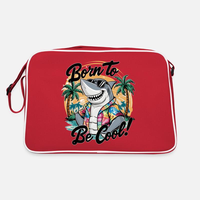 Drôle de requin avec des lunettes de soleil vacances d’été à la plage Sac Retro
