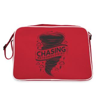 Tornado Twister Chasing Meteorologist - Retro Bag - red/white - Back