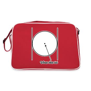 Vous êtes ici - 2 Saints Jean - . dans un cercle - Sac Retro - rouge/blanc - Dos