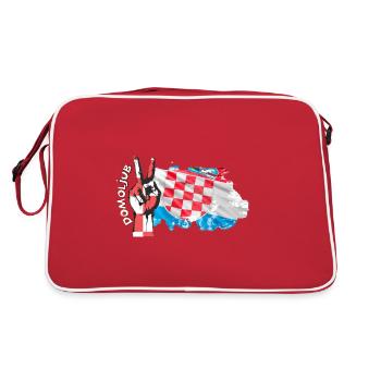 Kroatien Kroatisch Hrvatska Kroaten Kroaten Kroaten - Retro Tasche - Rot/Weiß - Hinten