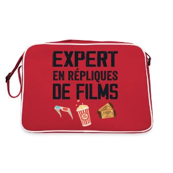 Expert en répliques de films cadeau humour cinéma - Sac Retro - rouge/blanc - Dos