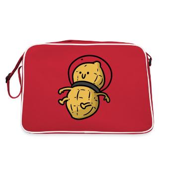 Peanut Astronaut Erdnuss - Retro Tasche - Rot/Weiß - Hinten