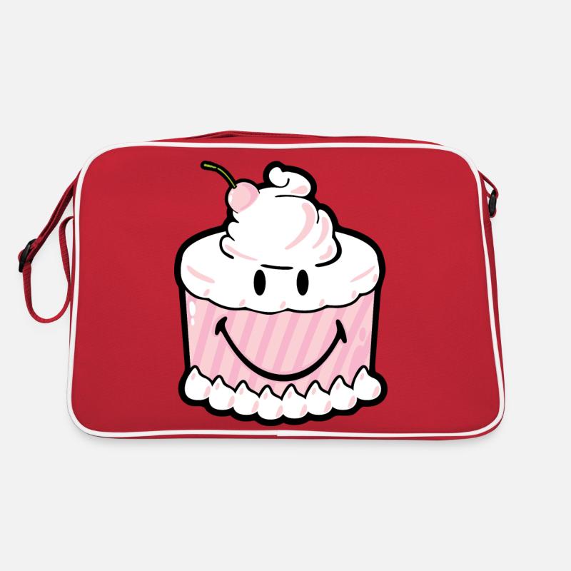 Smiley Cake - Retro Tasche - Rot/Weiß