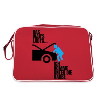 Ich komme unter die Haube Junggesellenabschied - Retro Tasche - Rot/Weiß - Hinten