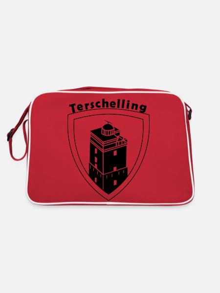 Schild Terschelling Brandaris Zwart - Retro Bag - red/white - Back