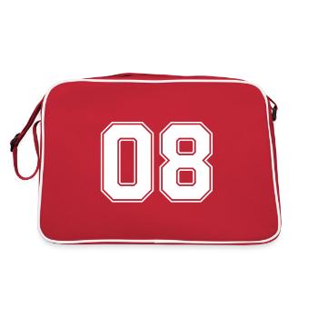 Numéro 08 - Sac Retro - rouge/blanc - Dos