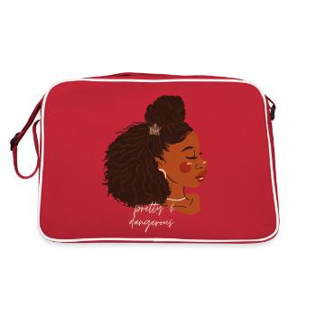 jolie et dangereuse femme noire avec afro - Sac Retro - rouge/blanc - Dos